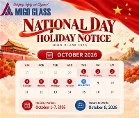 MIGO Glass 2026 Kinas nasjonaldag høytidsvarsel