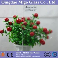 3,2 mm 4mm lav jern Matt/Matt Solar Glass